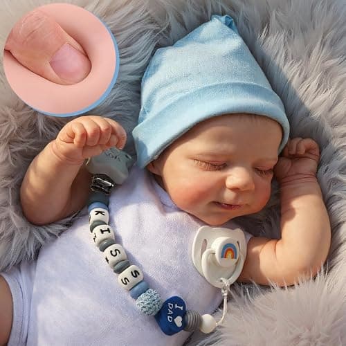 CHAREX Realistic Reborn Baby Dolls Boy - 18 Inch Newborn Sleeping Baby Dolls, Lifelike Reborn Baby Dolls with Weighted Soft Cloth Body Birthday Gift Toy for Age 3+ - Image 1