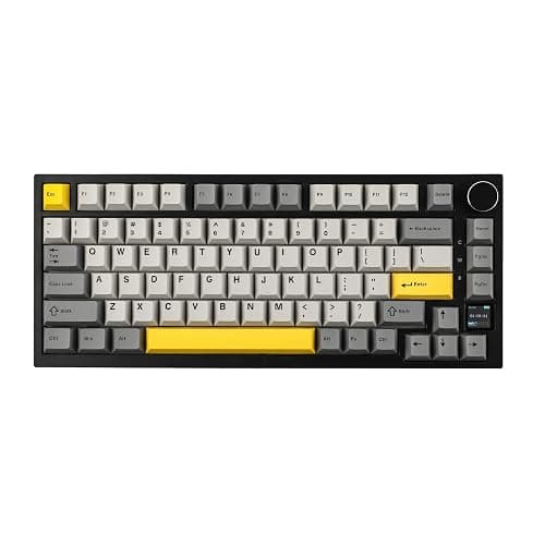 EPOMAKER Ajazz AK820 Pro 75% Wireless Mechanical Keyboard with TFT Smart Display&Knob, Gasket-Mounted Gaming Keyboard, BT/2.4GHz/USB-C Wired (Grey, Gift Switch) - Image 1