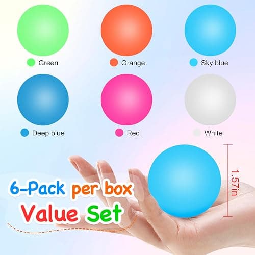 6pack Squishy Stress Balls for Adults Kids Fidget Toys, Sensory Malt Sugar Ball Anxiety Stress Relief Squeeze Toys, Slow Rising Toys for Classroom Boys Girls Party Favors thumbnail 2