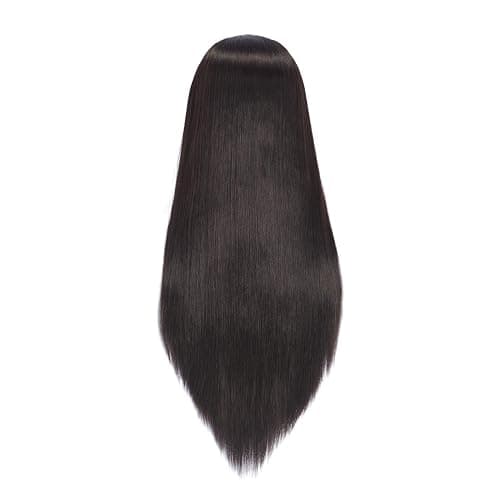 Hairingrid 26"-28" Mannequin Head Hair Styling Training Head Manikin Cosmetology Doll Head Synthetic Fiber Hair and Free Clamp Holder (Black-) thumbnail 5