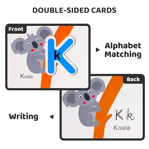 LiKee Alphabet Flash Cards Wooden Letter Puzzle ABC Sight Words Matching Games Counting Board Preschool Educational Montessori Toys for Toddlers Boys Girls 3+ Years (36 Cards& 37 Wood Pieces) thumbnail 5