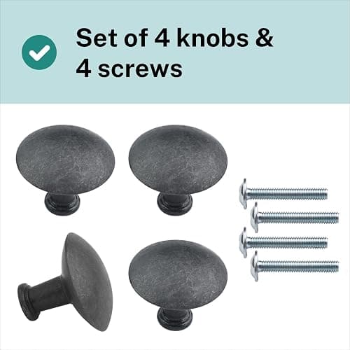 HEMNES Knobs Compatible as Replacement Part for IKEA | Furniture Door Handles Anthracite ⌀32mm (Pack of 4) thumbnail 2