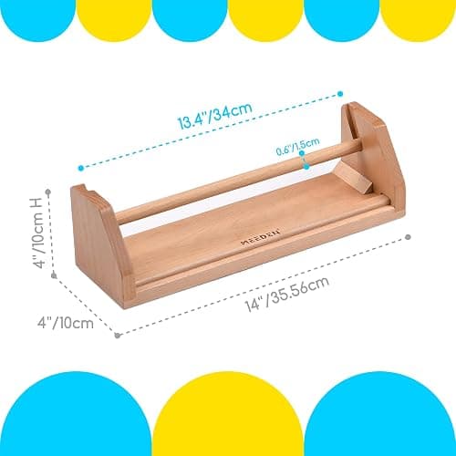 MEEDEN Paper Roll Dispenser with 3 Paper Rolls (12" x 75ft) - Beech Wood Kids Easel, Wooden Tabletop Easel for Kids Art Supplies, Toddler, Doodle, Drawing, Art, Craft thumbnail 3