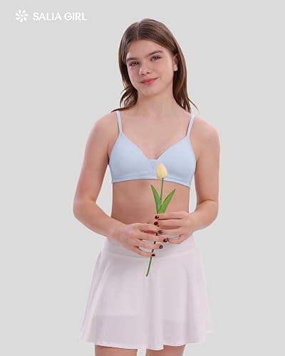 SALIA GIRL Teen Bras for Girls 10–14, Lightly Padded for Secure Coverage | Wireless Comfort, Back Closure, Ultra-Fine Knit, Silky-Soft Feel, Adjustable Straps, No-Bulk Fit, School & Everyday Wear thumbnail 5