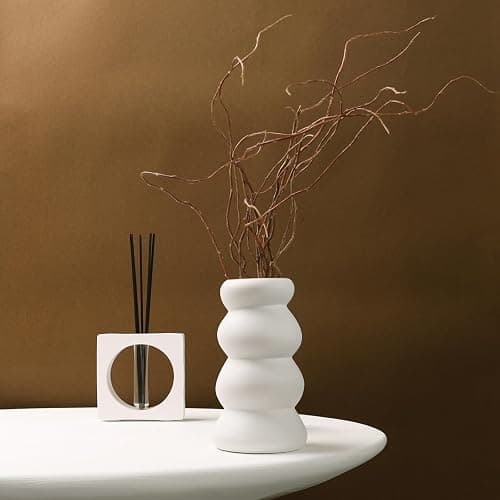 Umlaca Keramik Vase, Blumenvase, WeiB Dekorative Vasen für Pampasgras Deko, Modern Vase für Home Wohnzimmer Esstisch Bauemhaus Büro Dekor thumbnail 2