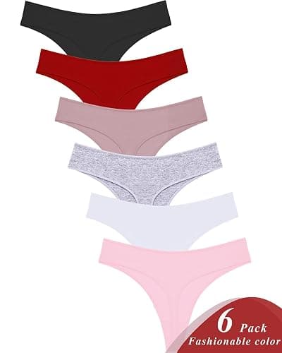 READY TO LOVE Cotton Underwear for Women Pack Breathable Thongs for Women Sexy Stretch Soft Womens Panties Thong XS-XL thumbnail 2