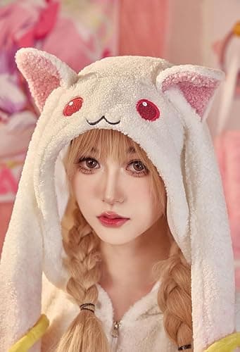 Micotaku Puella Magi Madoka Magica Kyubey Jumpsuit Pajamas Set, Embroidered Cosplay Loungewear thumbnail 5