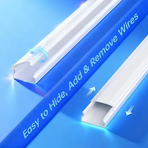 Delamu Cord Hider, Cord Covers for 3-4 Wires on Wall, Large Cable Hider Cable Management, Easy Set up Wire Hiders Wire Covers for Cords on Wall, TV Cables Cover Raceway, 6X W1.18 H0.67in, White thumbnail 6