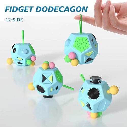 Fidget Dodecagon –12-Side Fidget Toys Cube Relieves Stress and Anxiety Anti Depression Travel Toy Christmas Stocking Stuffers Gifts for Children and Adults (B3 Blue Sky) thumbnail 3