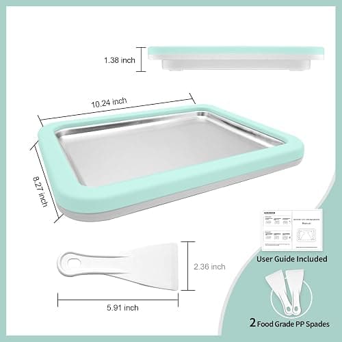 Rolled Ice Cream Maker, Instant Ice Cream Maker, Instant Gelato Pan/Roll, Homemade DIY for Fun Parent-Child Activities Families Mint Green thumbnail 2