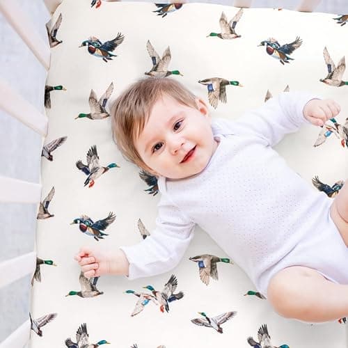 4 Pack Mallard Duck Baby Crib Sheets Neutral Unisex Breathable Fitted Nursery Sheets for Baby Girl or Boys (Crib Sheet) thumbnail 8