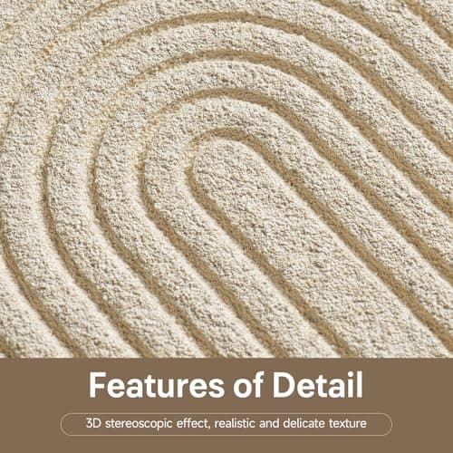 3D Textured Neutral Abstract Wall Art Decor with Shelf, Boho Beige and Brown Artwork for Walls, Modern Minimalist Wall Decor for Living Room, Hallway, Dining Room, Kitchen, Bedroom, Office 24x24 Inch thumbnail 3