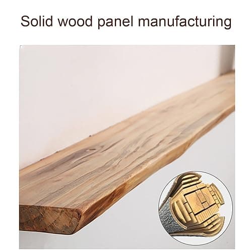 Log Natural Edge Shelf, Partition Wall Mounted Shelf, Solid Wood Shelf Organizer, Solid Wood, Irregular Edge, Thickened Planks, Simple Style, Suitable for B&B, Home(Brown,40 * 25 * 2.5cm) thumbnail 4