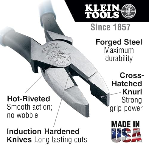 Klein Tools 80080 Hand Tool Kit includes 2 Screwdrivers, Made in USA, 3 Pliers, Wire Stripper and Cutter, for Electricians, 6-Piece thumbnail 3