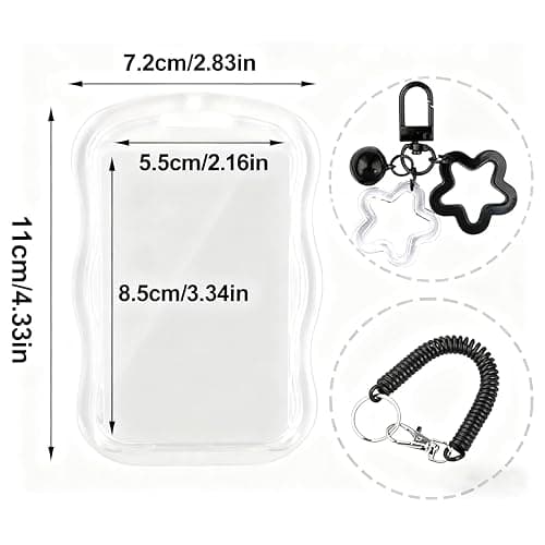 2 Stück Photocard Holder Keychain mit Federschnur, Silikon-fotokartenhalter Sternglocken-anhänger, Kartenhüllen für Kreditkarten, Sammelkartenetui Für Studenten, Kleiner Glockenstern Kartenhülle A thumbnail 2