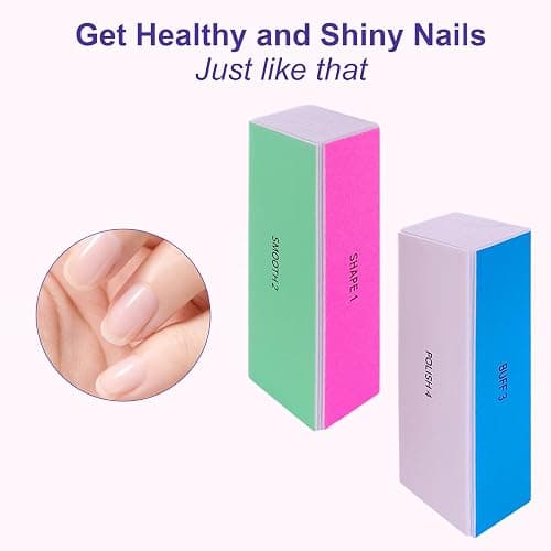 4 Way Nail Buffer Block (4 Pcs), Nail Shine Buffers Blocks Files for Natural and Acrylic Nails Smoother Buffing Block Polisher Fingernail File Buffer 120/240/600/3000 Grit for Buffing Shinning thumbnail 3