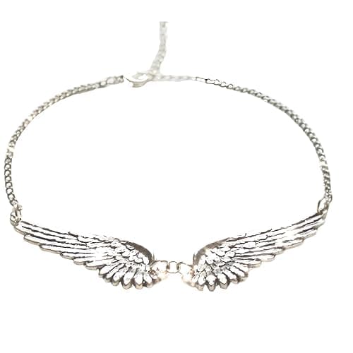 Unified Jewellery Silver Plated Angel Wings Necklace For Women, Double Wing Pendant, Adjustable Chain, Fashion Jewellery B44 - Image 1