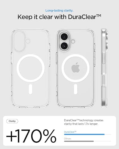 Spigen for iPhone 17 Case, Ultra Hybrid MagFit [TPU Covered Camera Control] [Anti-Yellowing] [Compatible with Magsafe] - Clear thumbnail 4