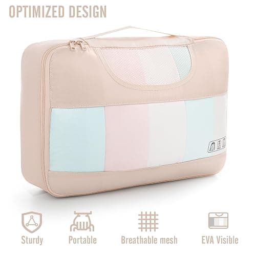 Veken 8 Set Packing Cubes for Travel, Birthday Gifts for Women Mom Her, Cruise Ship Essentials Accessories for Beach Vacation, Suitcase Organizer Bags for Luggage with Hanging Toiletry & Shoe Bag thumbnail 4