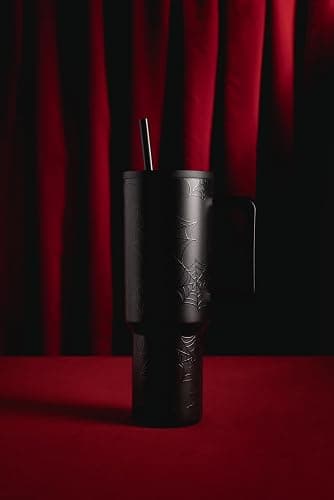 Simple Modern Halloween Tumbler with Handle | 40oz | Spiderweb | Trek Tumbler, Travel Mug | Insulated Water Bottle, Cupholder Friendly, Stainless Steel Cup, Spiderwebs thumbnail 2