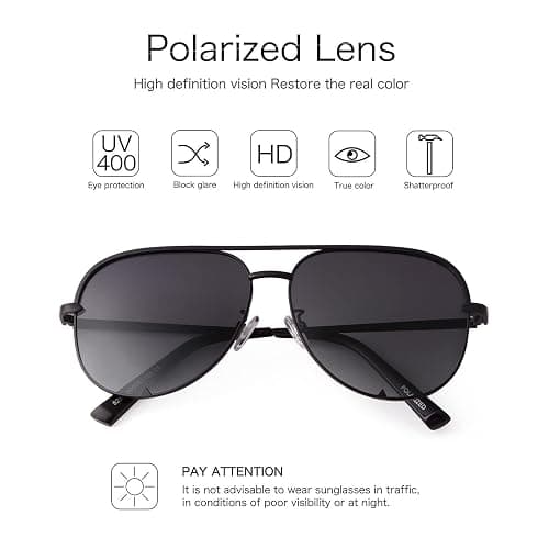 SORVINO Oversized Aviator Sunglasses for Women Men Big Large UV Protection | Fashion Black Faded Classic Retro Sun Glasses thumbnail 6
