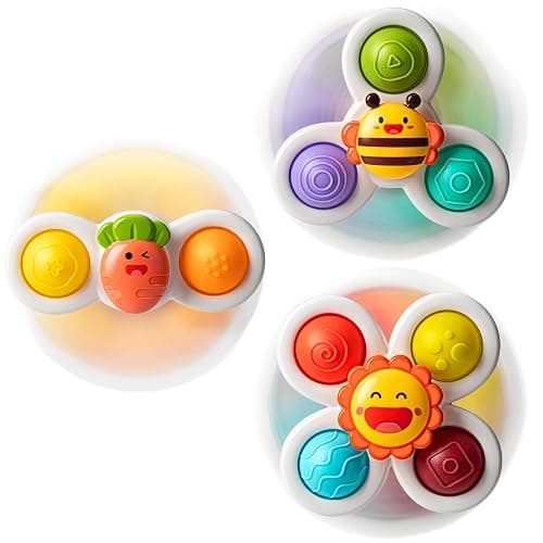3PCS Suction Cup Spinner Toys for 1-2 Year Old Boys Spinning Toys Sensory Toys for Toddlers 1-3 Gifts for 1 Year Old Girls - Image 1