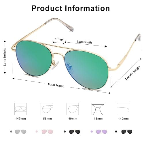 SOJOS Classic Aviator Sunglasses for Women Men Metal Frame Spring Hinges SJ1030 thumbnail 6