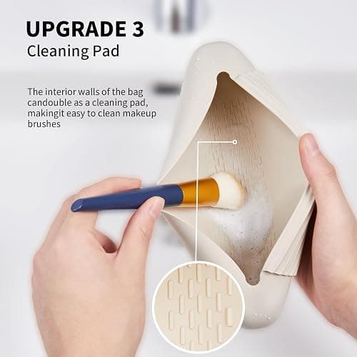 AGIKET Silicone Makeup Brush Holder Travel Cosmetic Bag - Starlight thumbnail 4