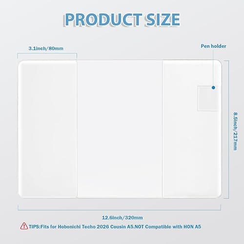 1PACK A5 Clear Planner Cover,Fits for Hobonichi Techo Cousin 2026 A5 | Compatible with Midori A5, Protector for Stalogy A5 thumbnail 2