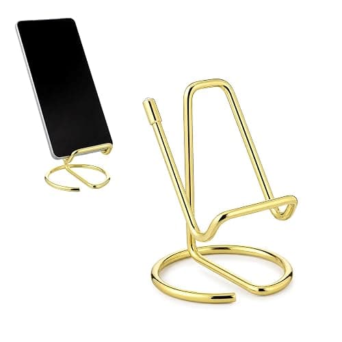 Bruislard Gold Handy Ständer Tisch Edelstahl Universal Händyhalterungen | Handyhalter Schreibtisch, Mobile Halterung, Tabletständer, schreibtisch zubehör, für alle Mobiltelefone und Tablets - Image 1