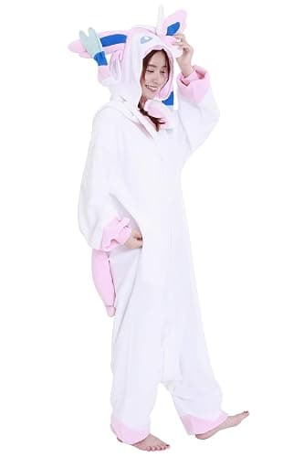 SAZAC Sylveon Pokemon Kigurumi Adult Onesie - Luxurious Halloween Costume for Adults, Durable & Machine Washable Pajamas thumbnail 7