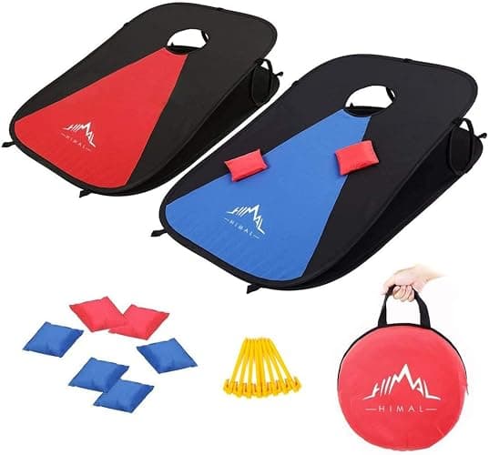 Himal Collapsible Portable Corn Hole Boards with 8 Cornhole Bean Bags (3 x 2-feet) - Image 1