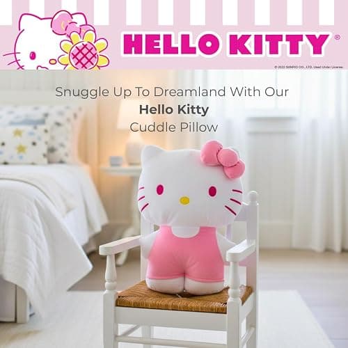 Hello Kitty Pink Plush Cuddle Pillow Buddy, Kids Bedding Super Soft & Cozy, (Officially Licensed Product) by Franco thumbnail 3