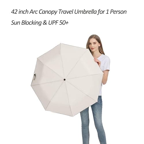 BAODINI Small UV Protection Travel Umbrella Compact for Rain and Sun UPF 50+ Windproof Portable 42 inch Umbrella for Women and Men thumbnail 8