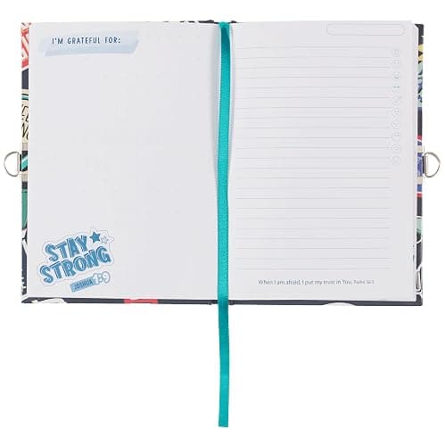 Secret Diary with Lock/Keys, Boys Interactive Christian Blue Journal with Writing Prompts Teen, Tween Be Strong Joshua 1:9 Bible Verse thumbnail 6