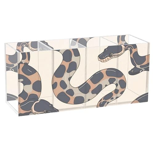 voucong Ball Python Minimalist Acrylic Pencil Holders 4 Compartments Transparent Plastic Crayon Organizer for SchoolStorage - Image 1