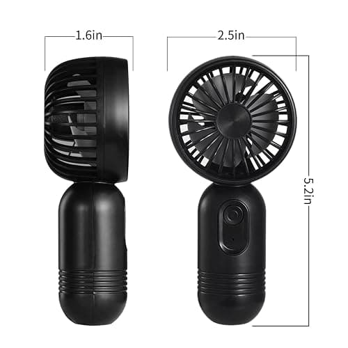 Mini Portable Fan 2 Pack, Cute Handheld Fan Battery Operated Lightweight Small Personal Fan with 3 Speeds and USB Rechargeable Eyelash Fan for Stylish Girl Kids Women Men Office Outdoor Travel Camping thumbnail 2
