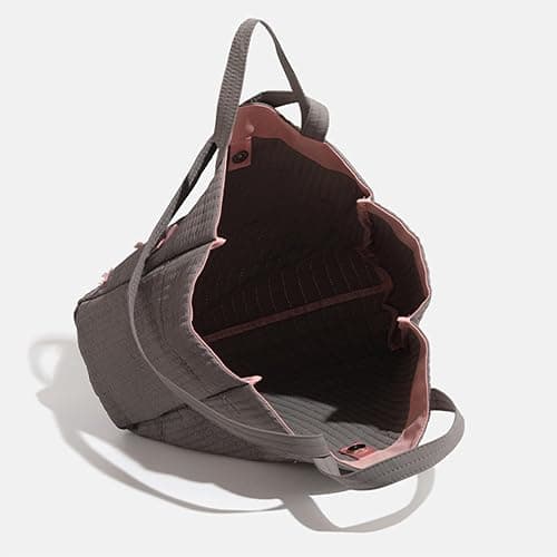 Umimss Preppy Y2K Bow Tote Handbag - Gray-Pink Puffer Aesthetic Large Shoulder Hobo for School, Fashion and Travel thumbnail 5