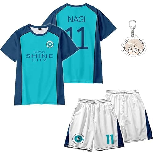 Blue Lock Jersey Set Bachira Nagi Rin Blue Lock Shirt and Pants Anime Costume Cosplay Shido - Image 1