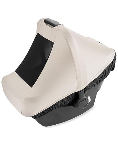Skip Hop All Seasons Baby Car Seat Cover 4 in 1 Universal Fit with UPF40+ Sunshade and Water Resistant Fabric Oat - All Season Car Seat Cover - Oat