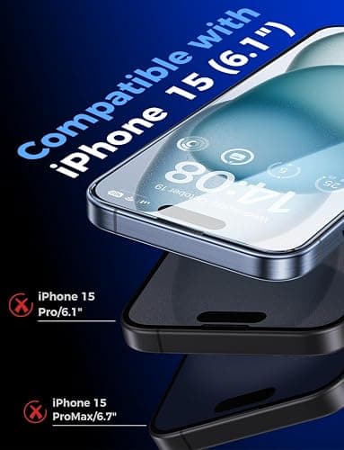 MAGIC JOHN 2 Pack for iPhone 15 Tempered Glass Screen Protector 6.1 inch [Not Max], Auto Dust-Elimination Installation, Bubble Free, Dynamic Island Compatible, HD Clear, Easy Installation thumbnail 2