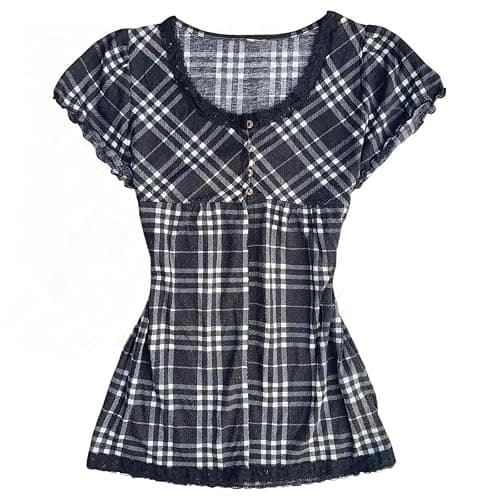 Y2k Grunge Shirts Alt Emo Clothes Women Whimsical Goth Short Sleeve Top Vintage Graphic Tees 2000s Tops Teen Girls thumbnail 3