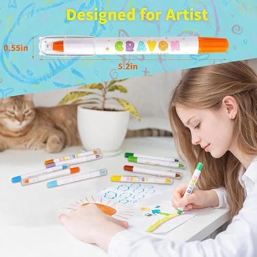 Prudiut 36 Color Silky Twistable Crayons for Artist, Washable Art Supplies, Multicultural Pastel Gel Crayons, Easy Grip Coloring Gift thumbnail 2