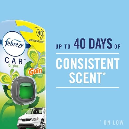 Febreze Car Vent Clip Air Freshener, Odor Eliminator for Up to 30 Days Freshness, 2 Clips (New Car) thumbnail 4