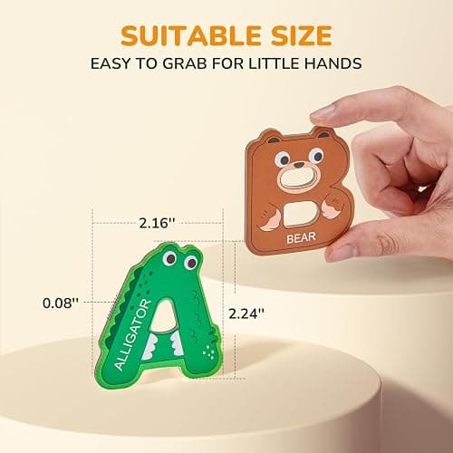 JoyCat Magnetic Letters, Alphabet ABC Fridge Magnets for Toddlers & Kids, Cute Educational Animal Toys, 26 Uppercase Refrigerator Magnets, Great Spelling Learning Gift for Preschool 2 3 4 5 Years Old thumbnail 3