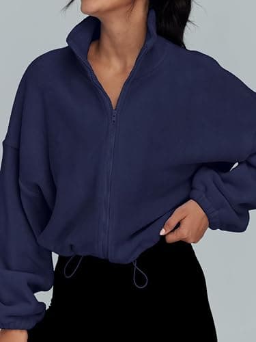 AUTOMET Womens Fleece Jackets Zip Up Oversized Sweatshirts Winter Clothes Long Sleeve Crop Sherpa Fall Outfits Fashion thumbnail 2