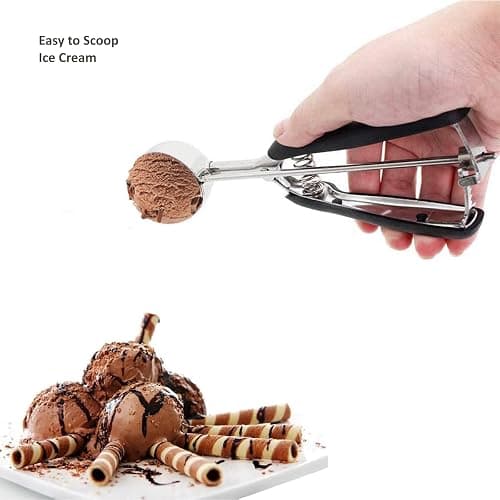 Cookie Scoop Set, 3Pcs Ice Cream Scoop, Cookie Scoops for Baking Set of 3, 18/8 Stainless Steel Cookie Scooper for Baking, Ice Cream Scooper with Trigger Release, Cookie Dough Scoop with Non-slip Grip thumbnail 6