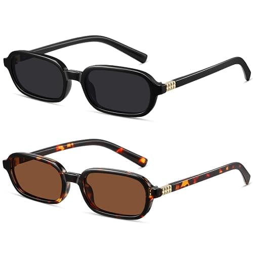 Colrea Retro Rectangle Sunglasses for Women Men Trendy Vintage Small Square Sun Glasses 90s Fashion Cute Sunnies CL010 - Image 1