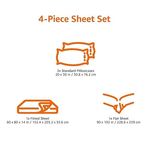 Amazon Basics Cotton Jersey 4-Piece Soft, Breathable, Wrinkle-Free Bed Sheet Set, Queen, Oatmeal, Solid - Queen - Oatmeal thumbnail 5