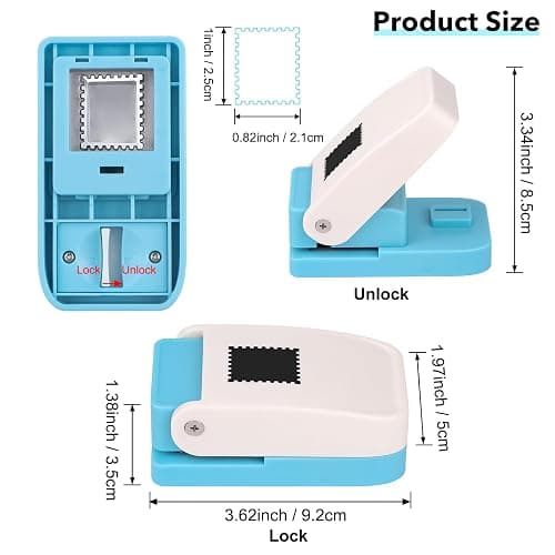 BAOFALI 1x0.8inchRectangular Postage Stamp Punch,Lever Action Craft Punch for Paper Crafting Scrapbooking Handmade Paper Punch Crafting Scrapbooking,DIY Card Making thumbnail 2